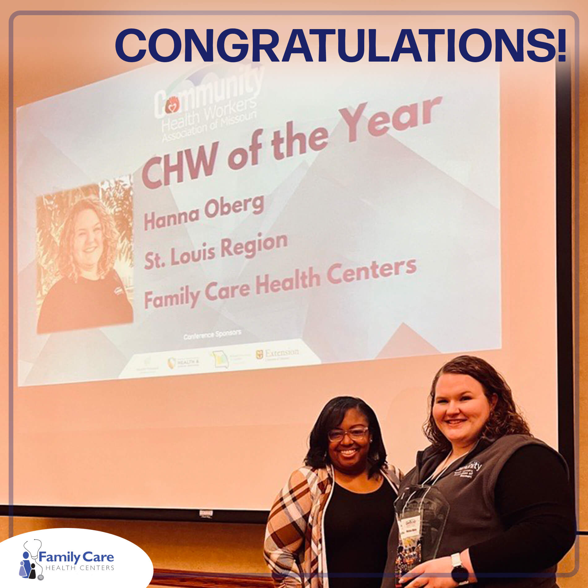 Family Care Health Centers Community Health Worker of the Year LaReecia Carter Hanna Oberg